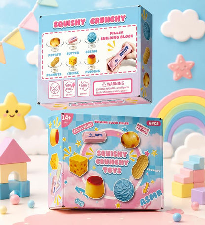 Squishy Crunchy Sensory Fidget Toys – 6‑Piece Set